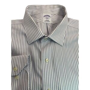 Brooks Brothers 346 Slim Fit Non-Iron L/S Shirt Men's 18-6/7 Lavender Striped